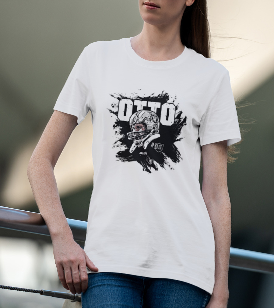 Jim Otto Double Zero Las Vegas Raiders NFL Football #00 Helmet Sketch T-Shirt