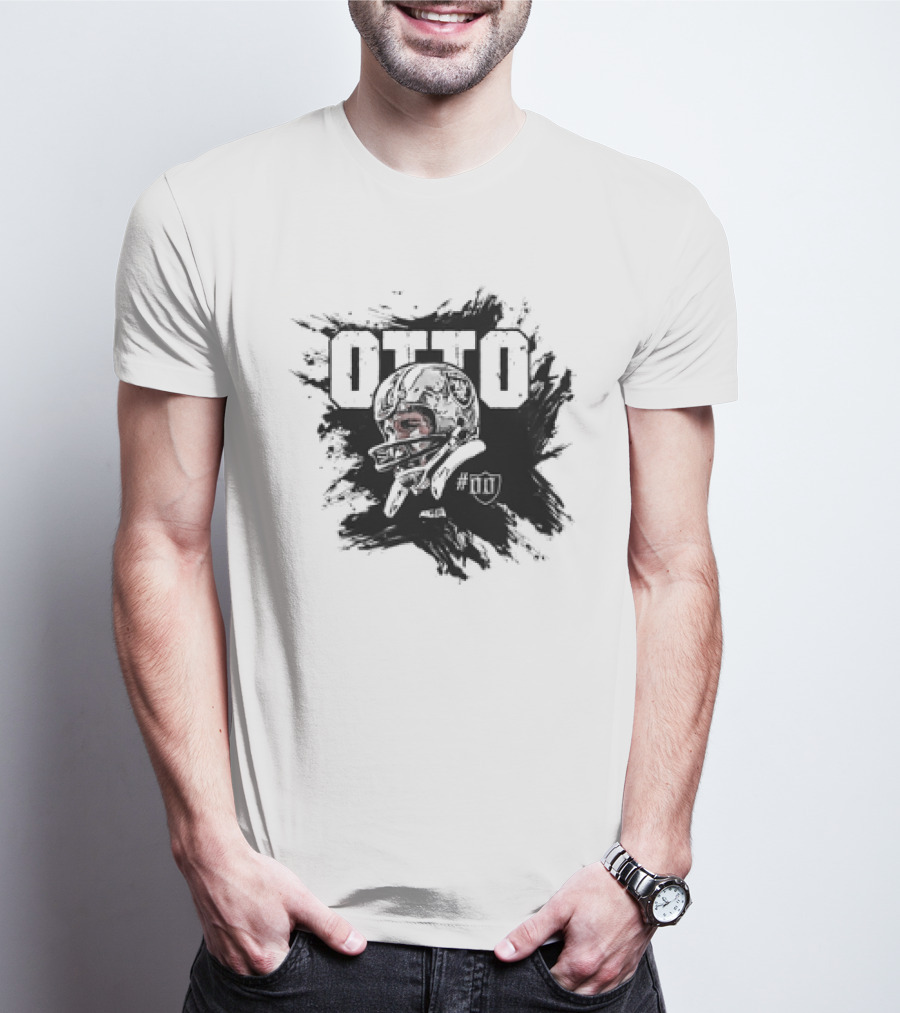 Jim Otto Double Zero Las Vegas Raiders NFL Football #00 Helmet Sketch T-Shirt