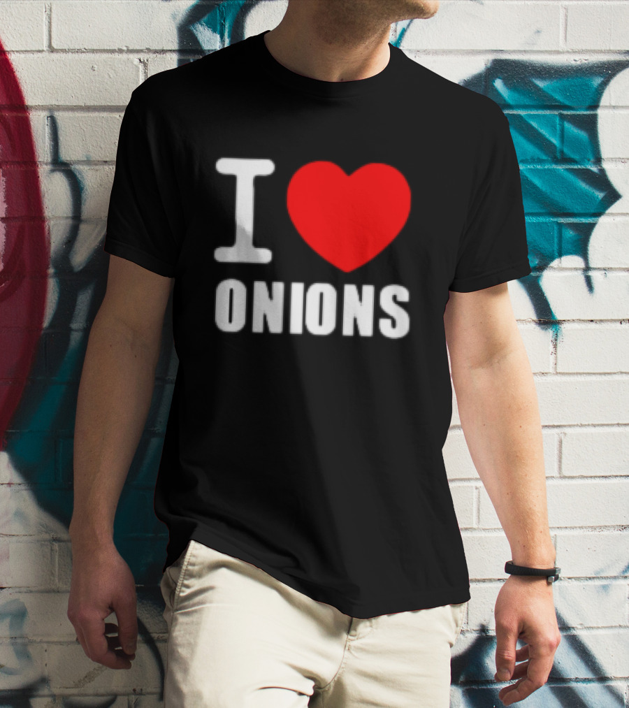 I Heart Onions Retro Love T-Shirt