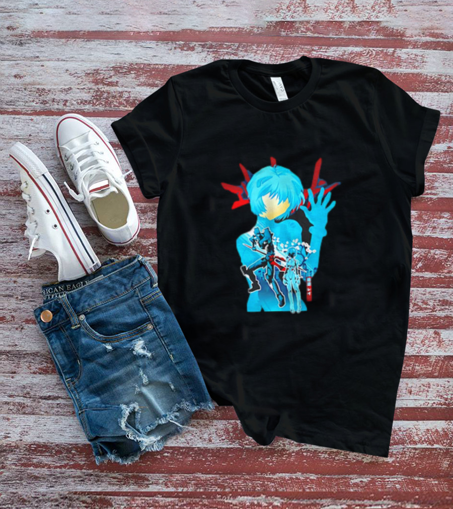 Rei Ayanami Eva-00 Neon Genesis Evangelion Blue Highlight T-Shirt
