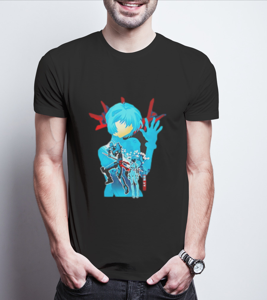 Rei Ayanami Eva-00 Neon Genesis Evangelion Blue Highlight T-Shirt
