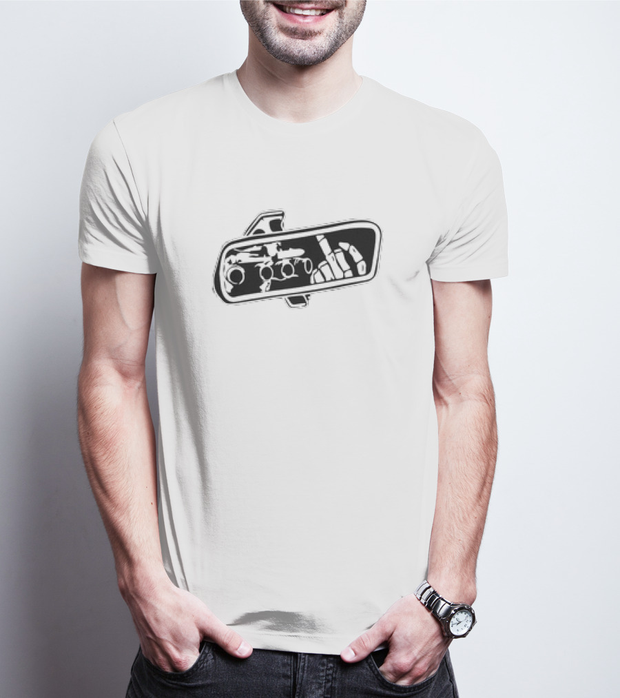 Rear View Bone Car Mirror Hand Gesture Airplane T-Shirt