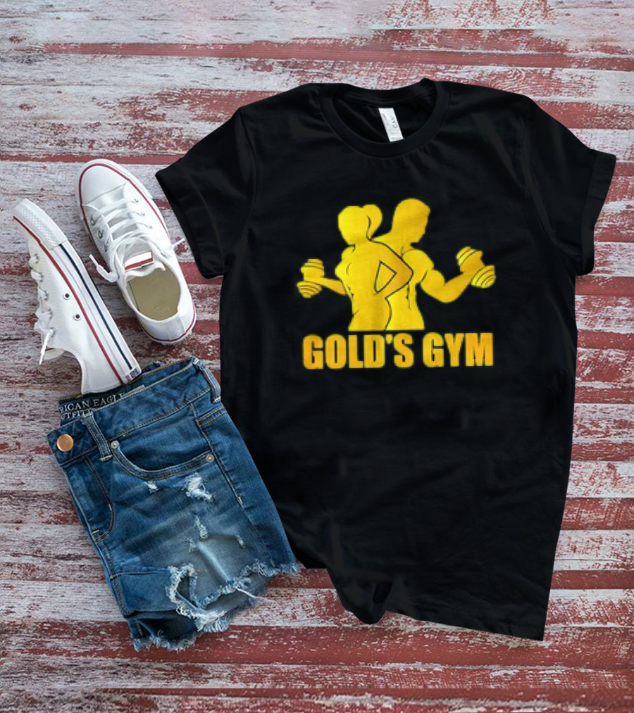 Gold's Gym Man And Woman With Dumbbells T-Shirt