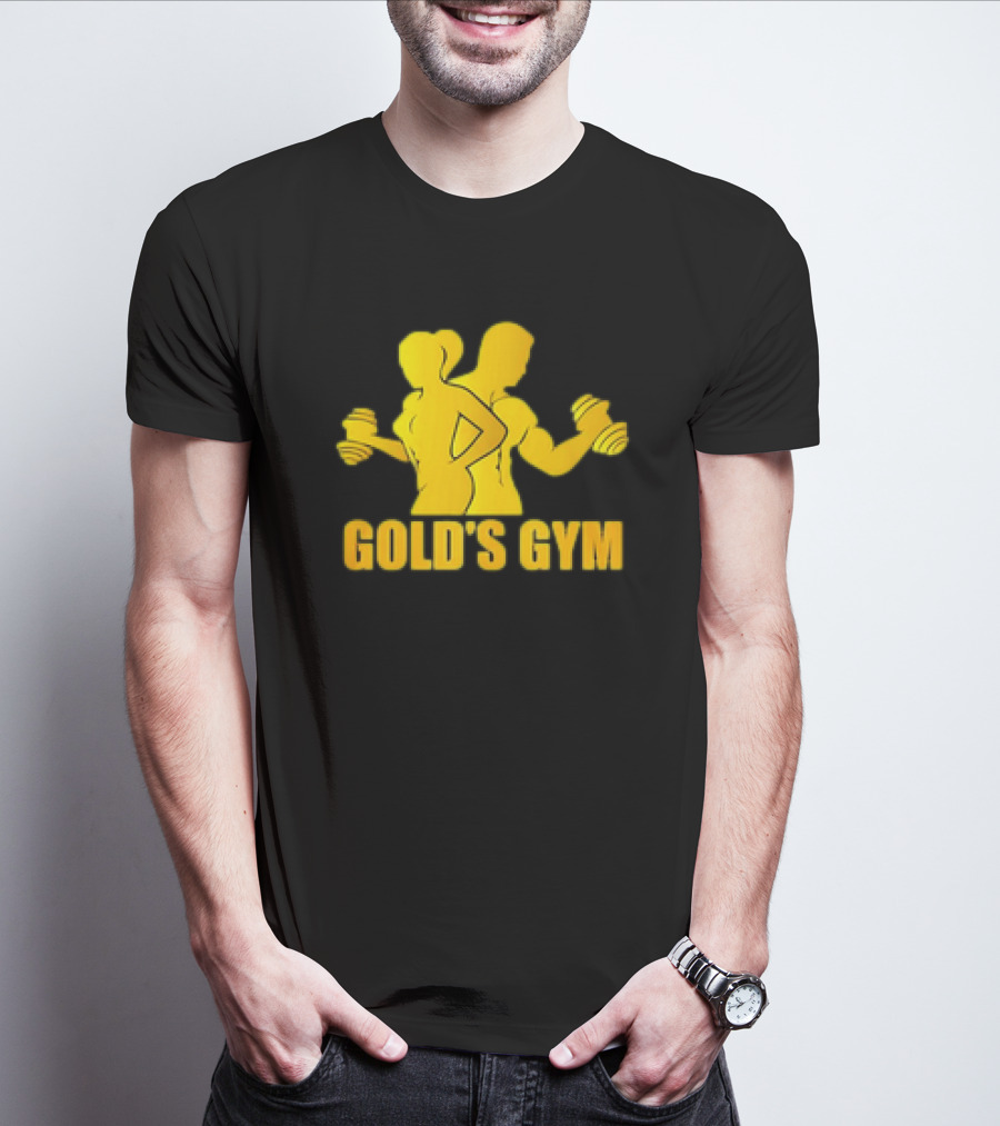 Gold's Gym Man And Woman With Dumbbells T-Shirt