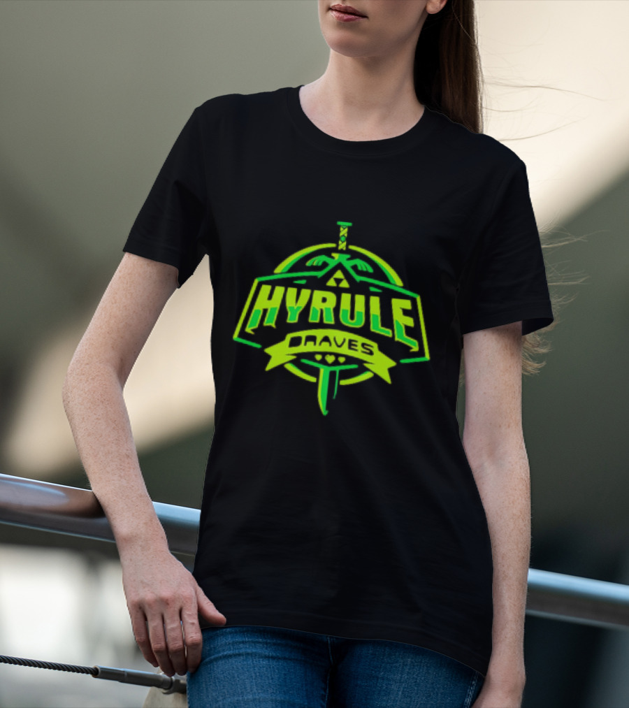 Hyrule Braves Sword Emblem Green Neon T-Shirt