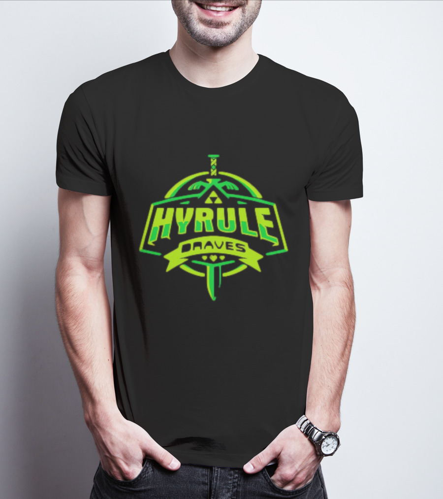 Hyrule Braves Sword Emblem Green Neon T-Shirt