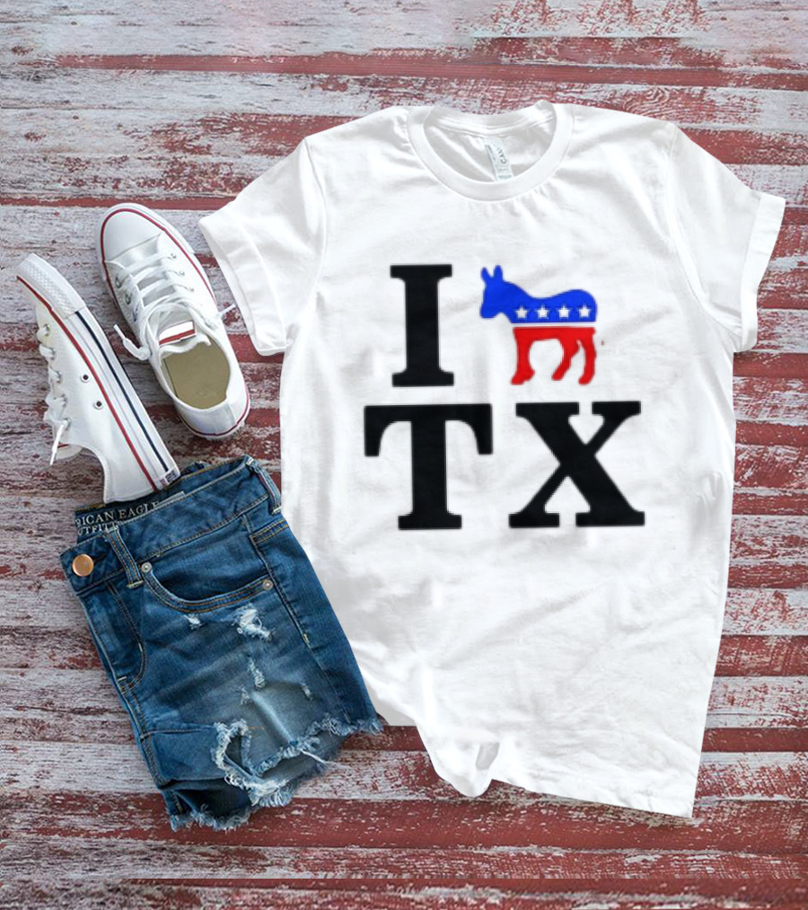 I Love Texas Democrat Donkey Symbol TX T-Shirt