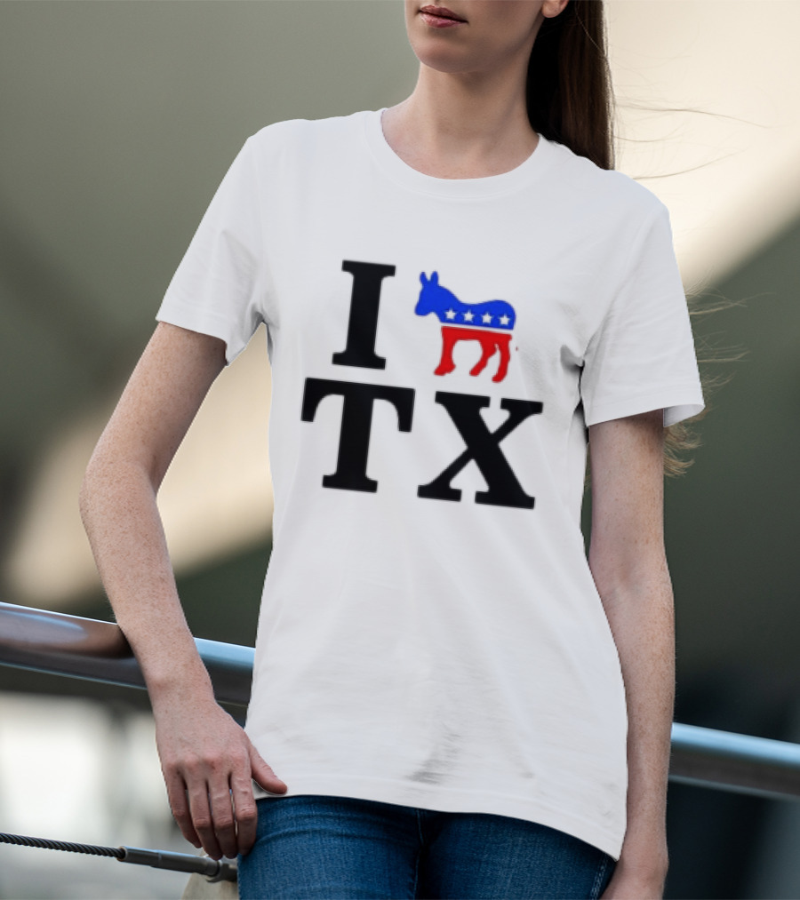 I Love Texas Democrat Donkey Symbol TX T-Shirt