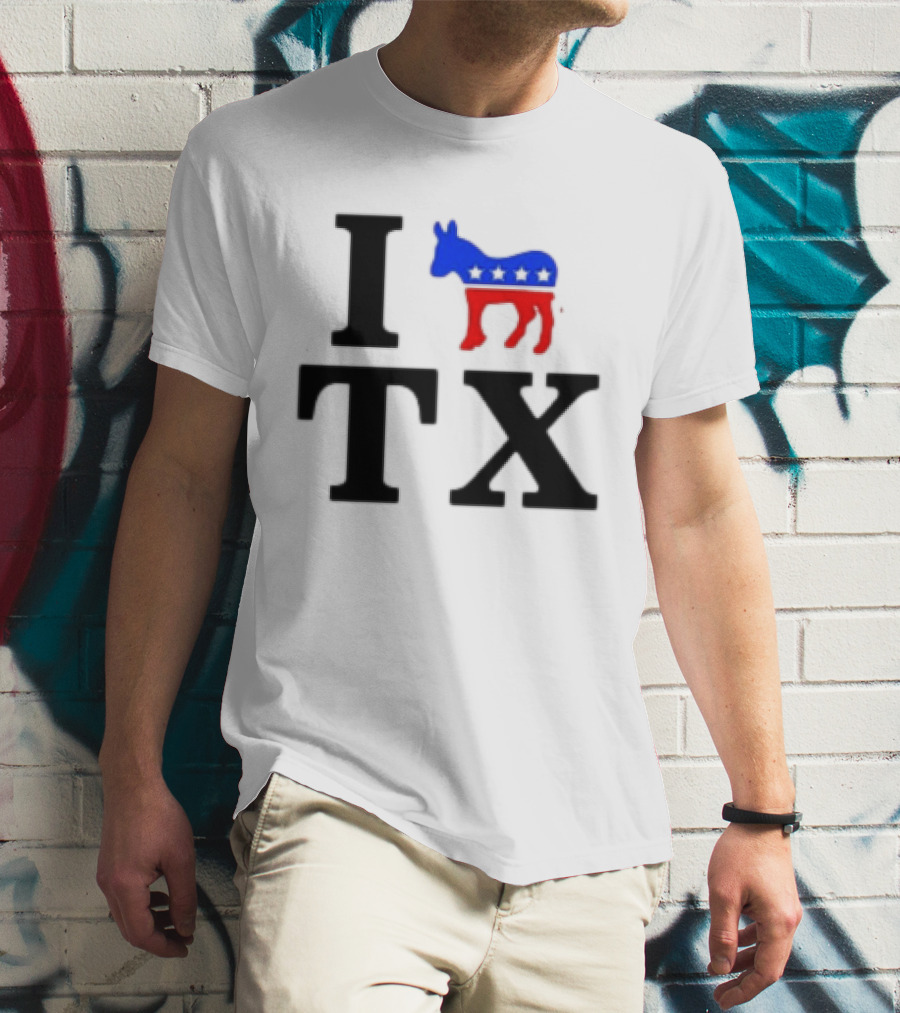 I Love Texas Democrat Donkey Symbol TX T-Shirt