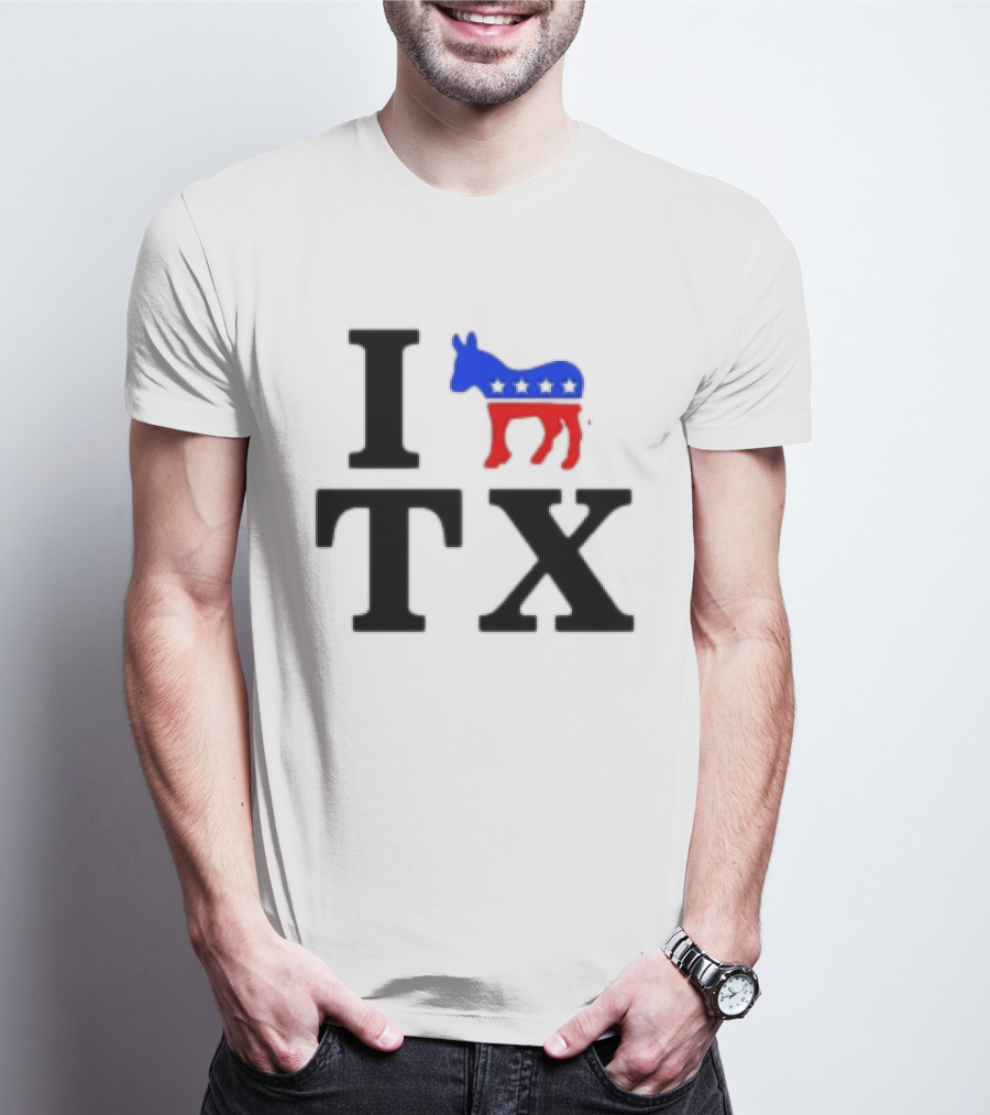 I Love Texas Democrat Donkey Symbol TX T-Shirt