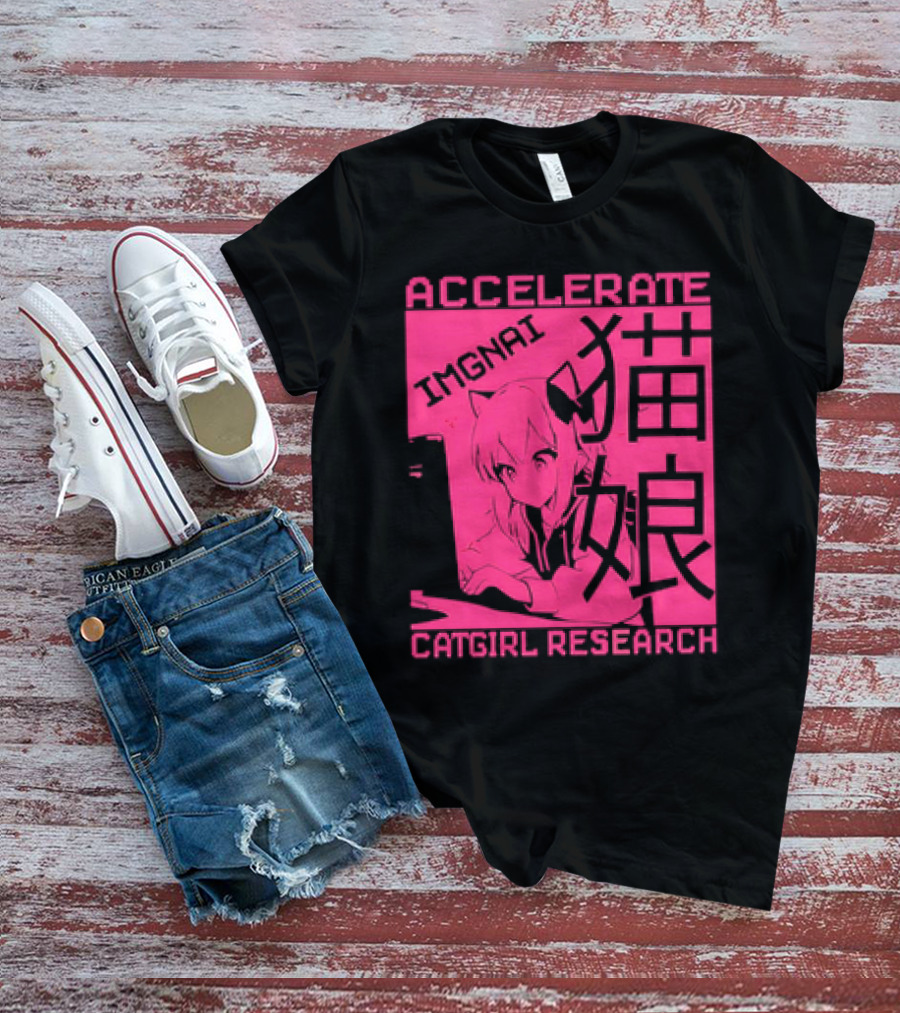 ACCELERATE IMAGINATIVE IMGNAI CATGIRL RESEARCH 猫娘 T-Shirt