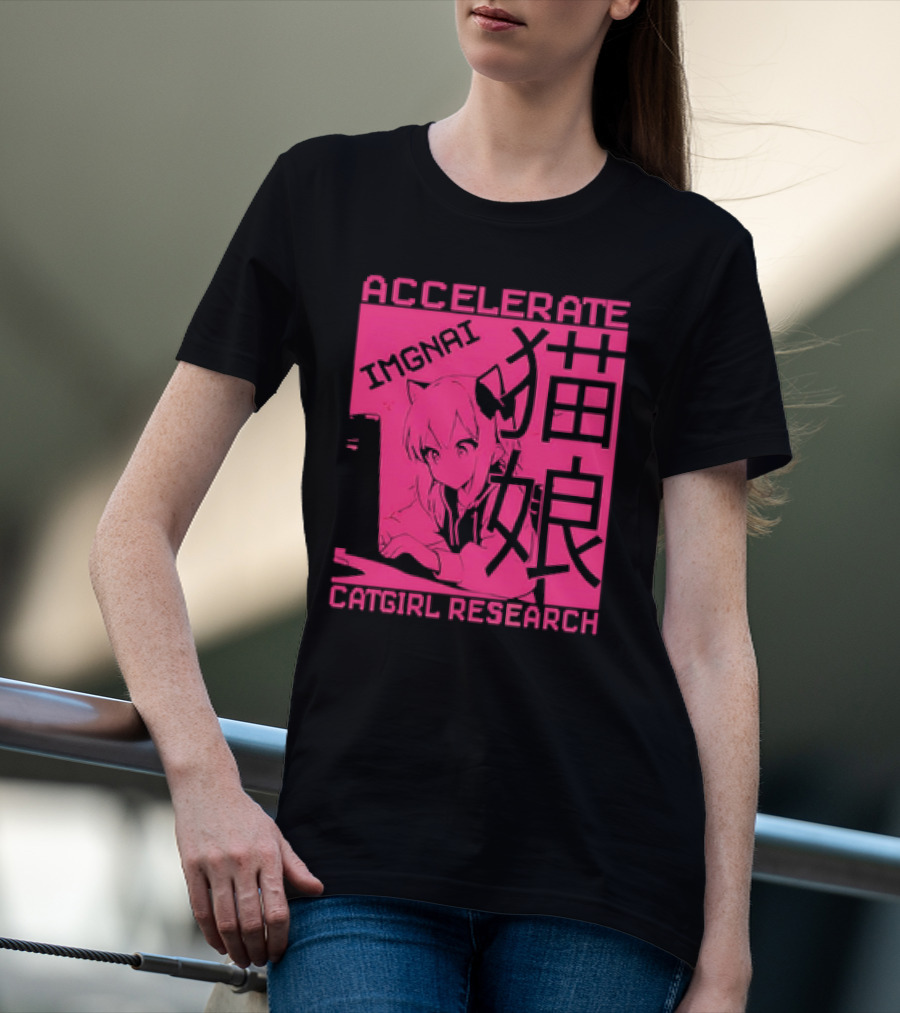 ACCELERATE IMAGINATIVE IMGNAI CATGIRL RESEARCH 猫娘 T-Shirt