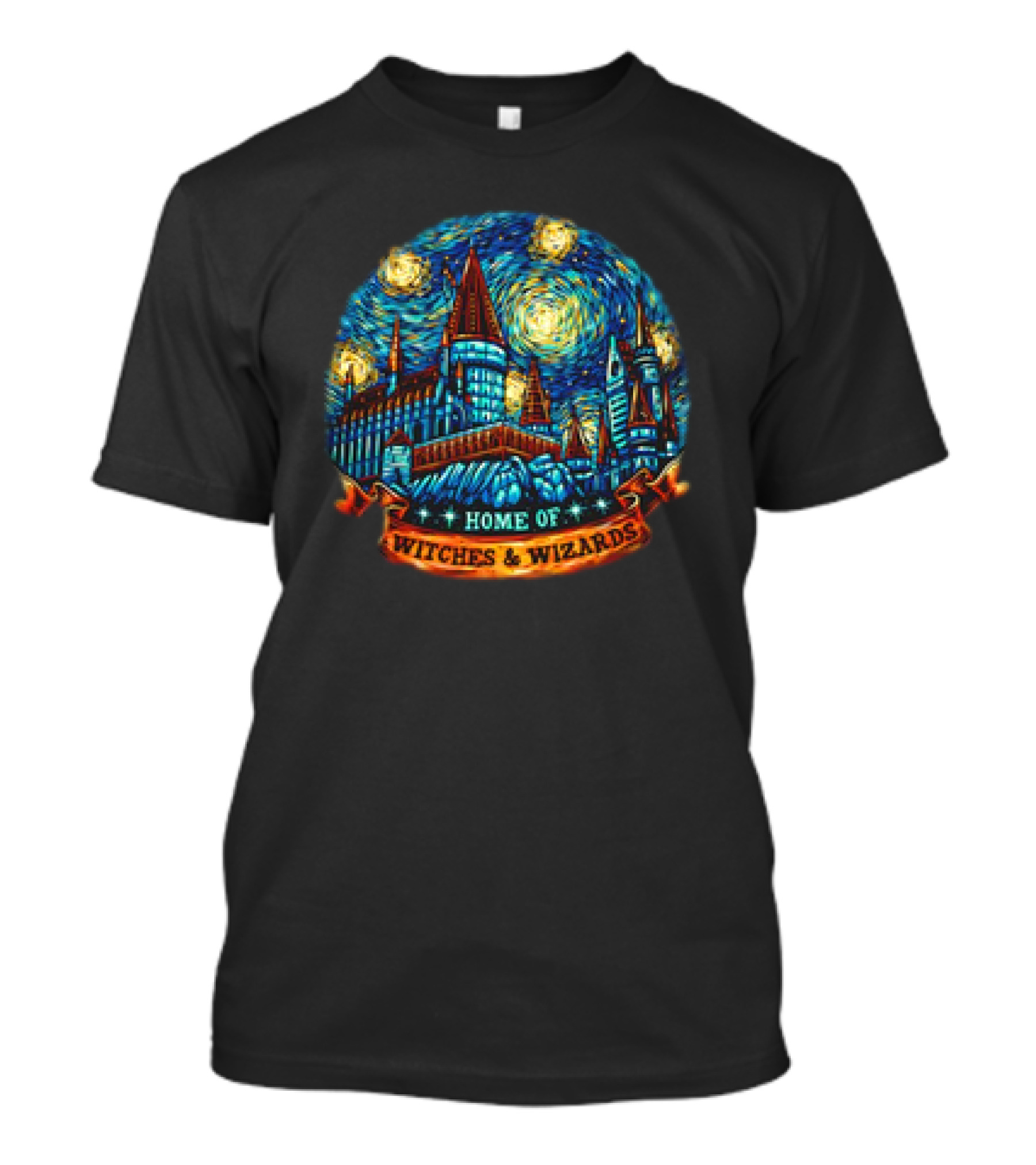Hogwarts Home Of Witches And Wizards Starry Night T-Shirt