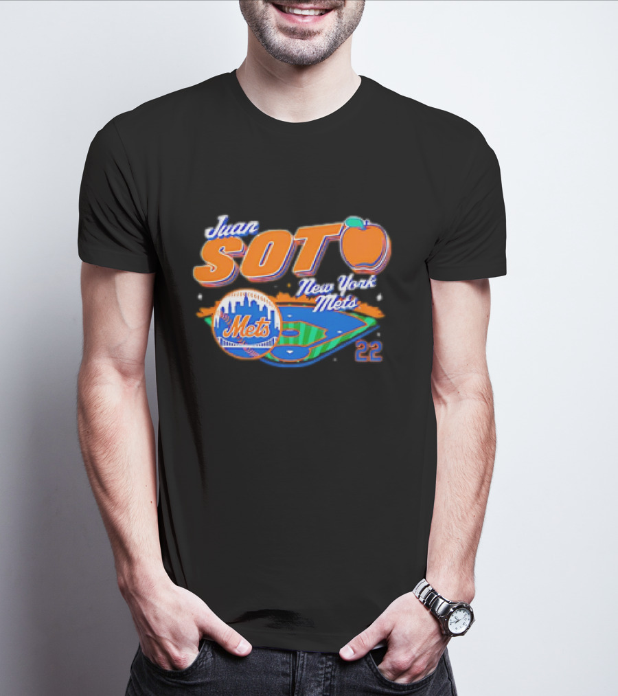 Juan Soto New York Mets Peach 22 Stadium Mets T-Shirt