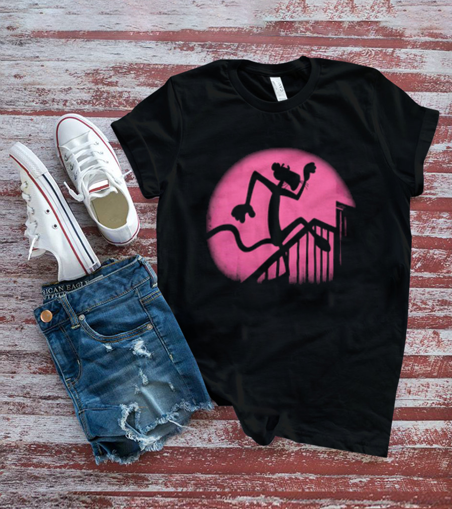 Pink Panther Creeping Silhouette In The Night T-Shirt