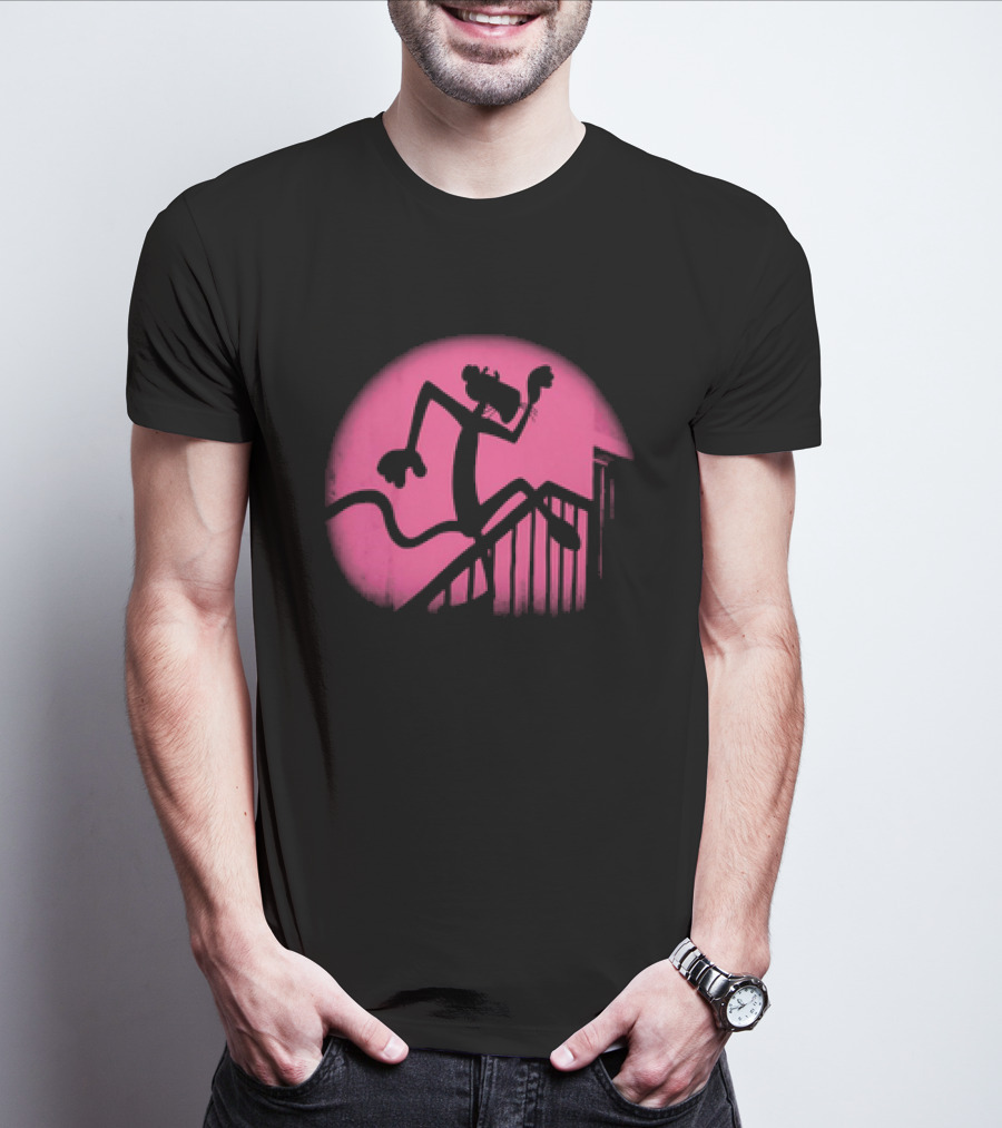 Pink Panther Creeping Silhouette In The Night T-Shirt