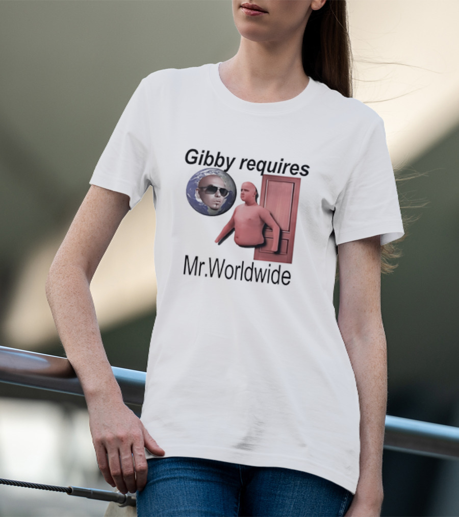 Gibby Requires Mr. Worldwide Door Meme T-Shirt