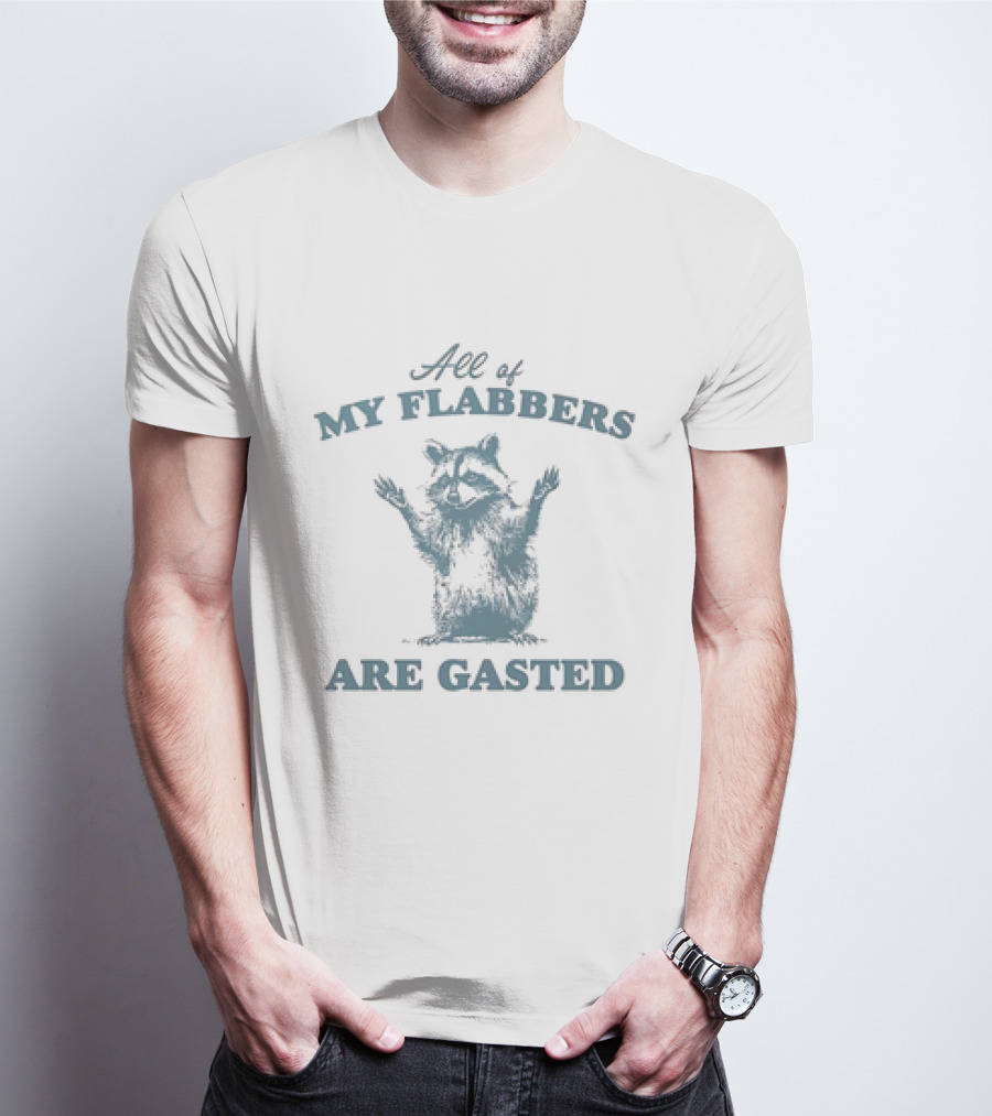 All Of My Flabbers Are Gasted Raccoon T-Shirt