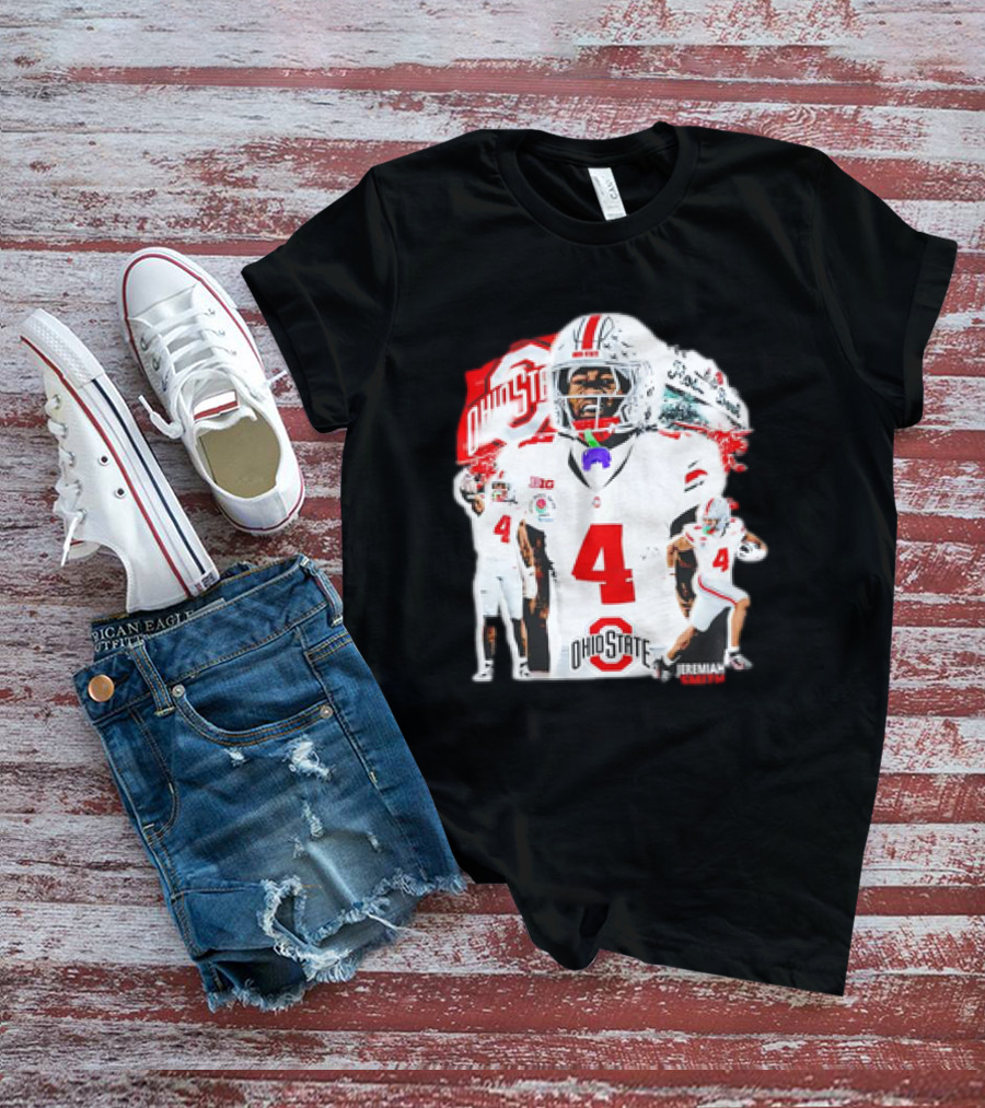Ohio State Buckeyes Jeremiah Smith Football Player Number 4 960s Sports T-Shirt