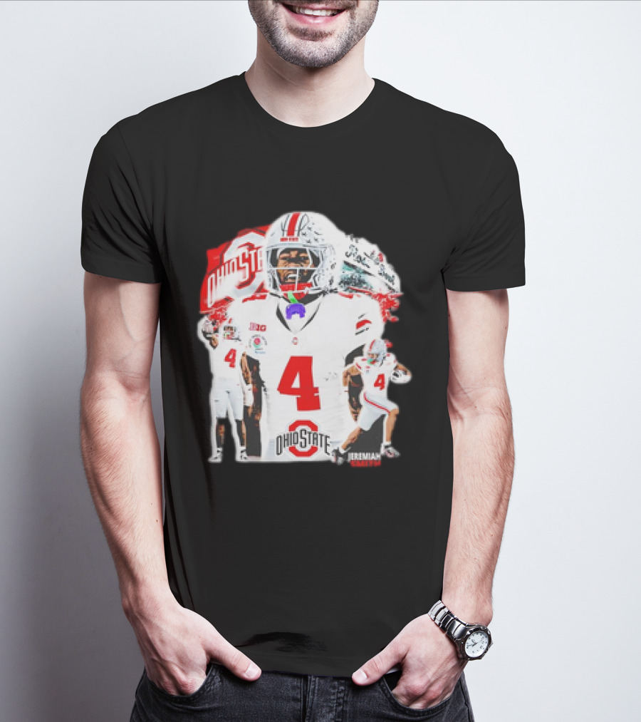 Ohio State Buckeyes Jeremiah Smith Football Player Number 4 960s Sports T-Shirt