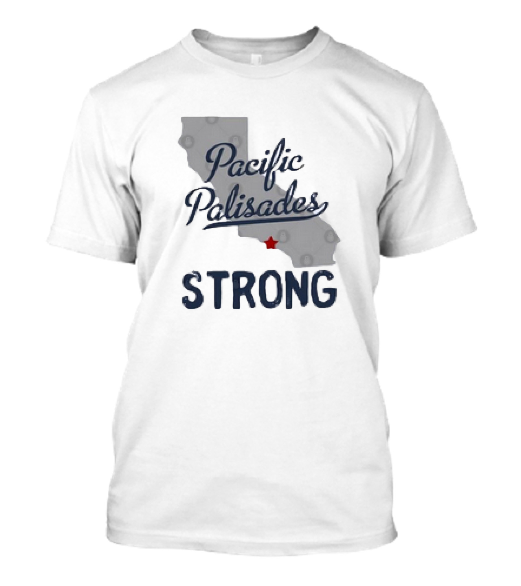 Pacific Palisades California Strong State Outline T-Shirt