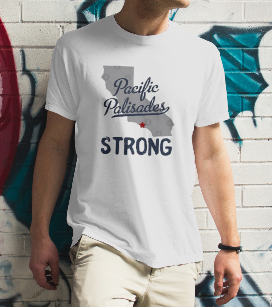 Pacific Palisades California Strong State Outline T-Shirt
