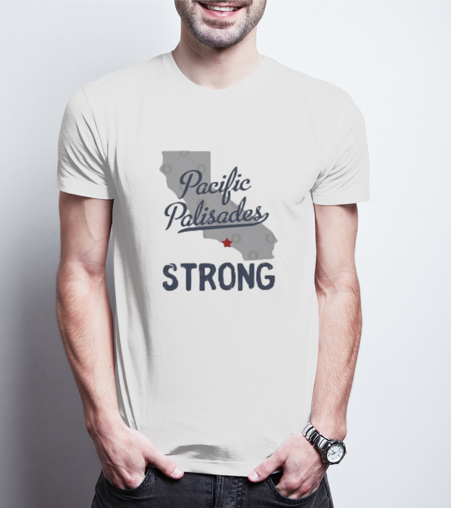 Pacific Palisades California Strong State Outline T-Shirt