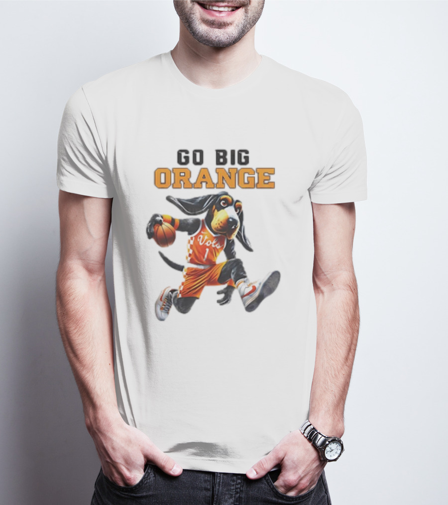 NCAA Tennessee Volunteers Go Big Orange Vols Mascot Basketball 2025 T-Shirt