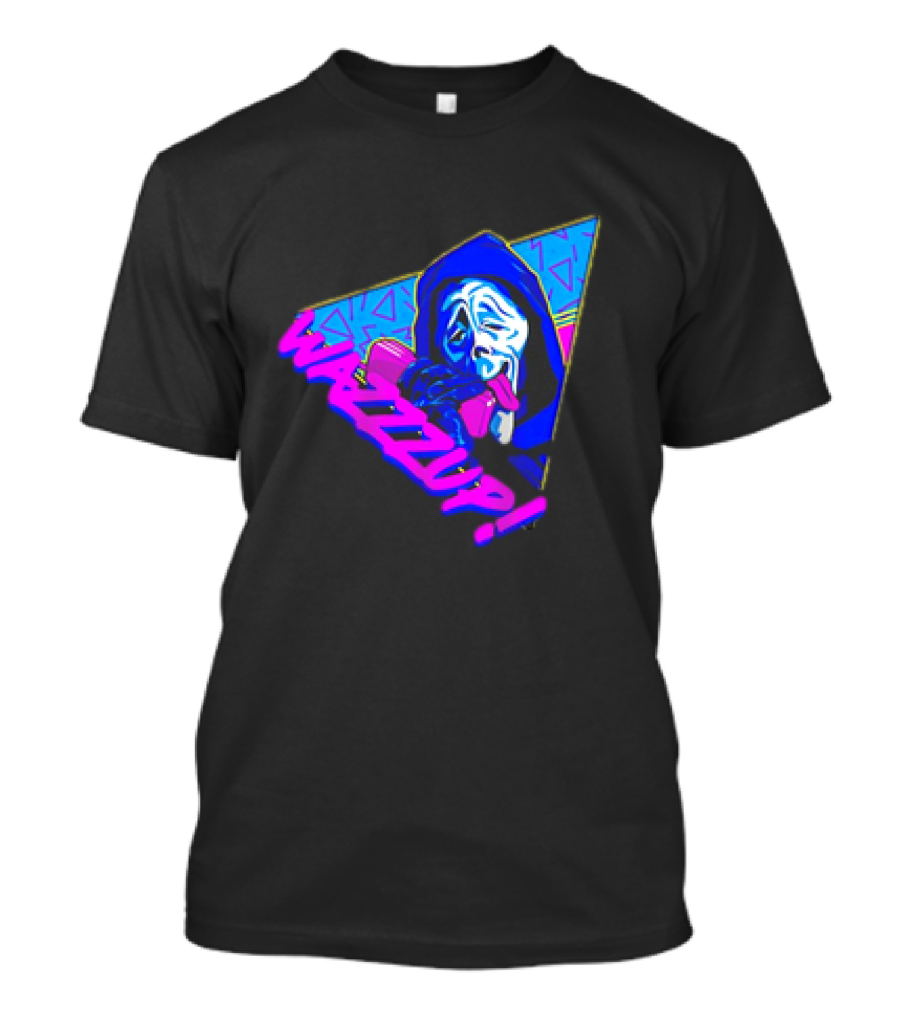 Ghostface Scream Wazzup 90s Neon Vibes T-Shirt