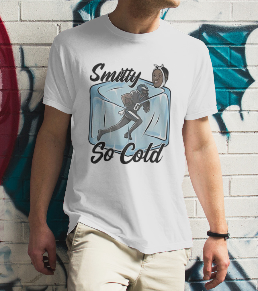 Smitty So Cold Philadelphia Eagles Cartoon Ice Block Running T-Shirt