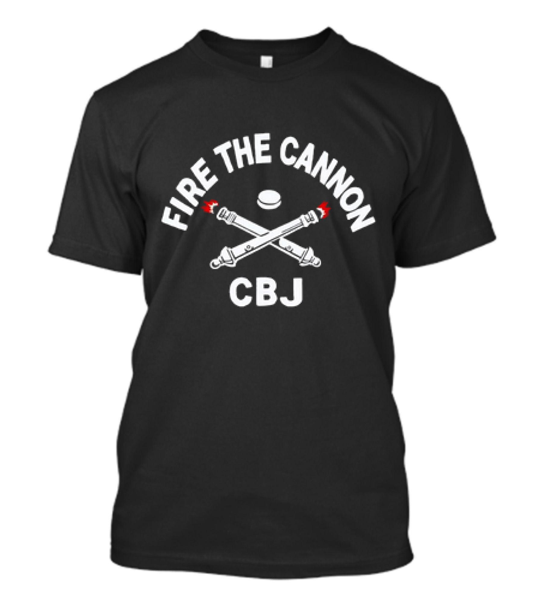FIRE THE CANNON CBJ Hockey Sticks And Puck T-Shirt