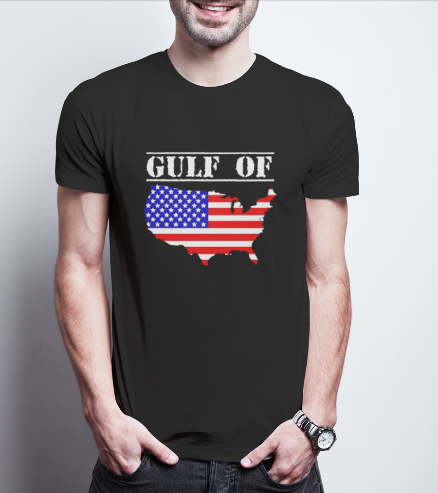 Gulf Of United States Of America Flag Map T-Shirt