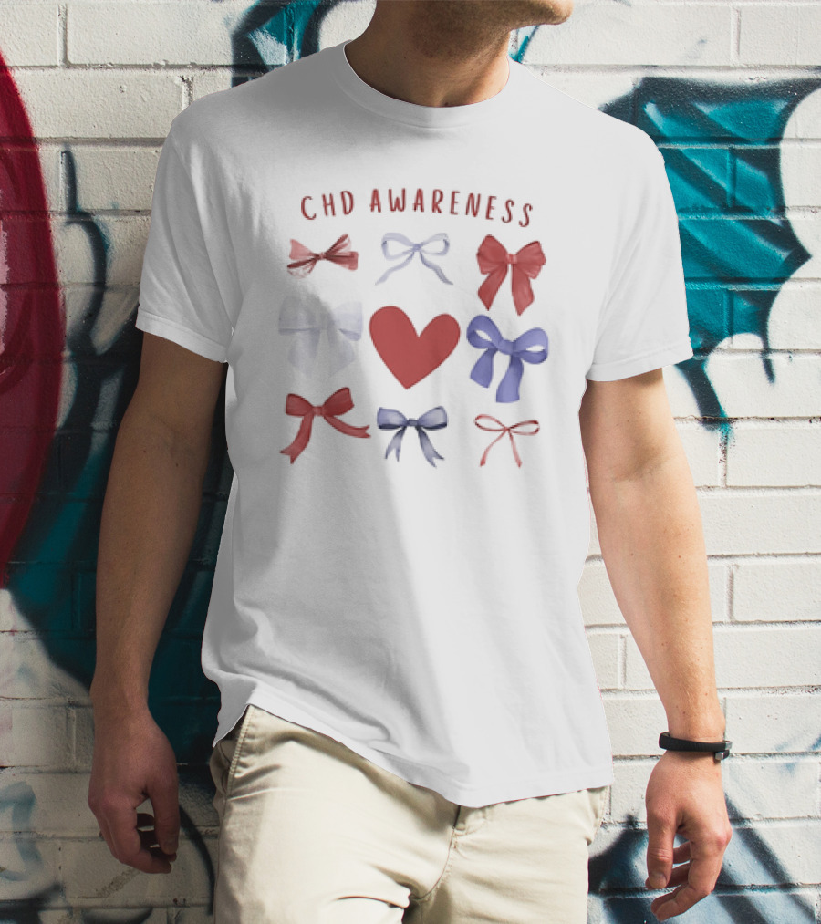 CHD Awareness Heart And Bows Collection T-Shirt