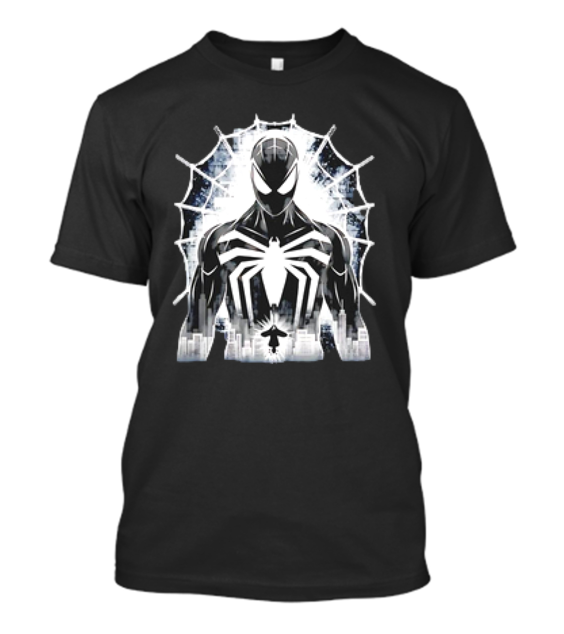 Spider-Man Noir Venom Symbiote Urban Web Cityscape T-Shirt