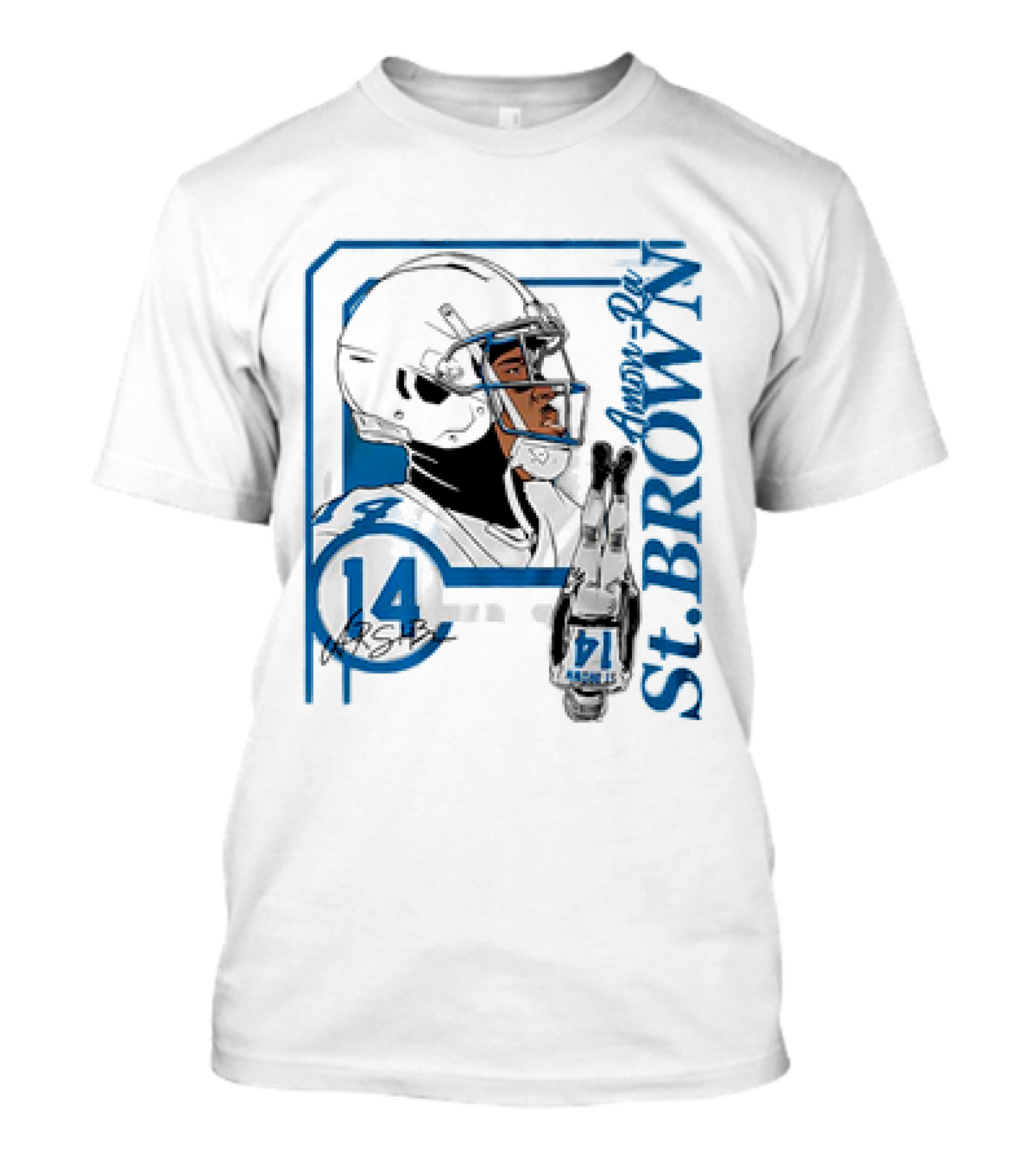 Amon-Ra St. Brown 14 Detroit Lions NFL Football Vintage Collage T-Shirt