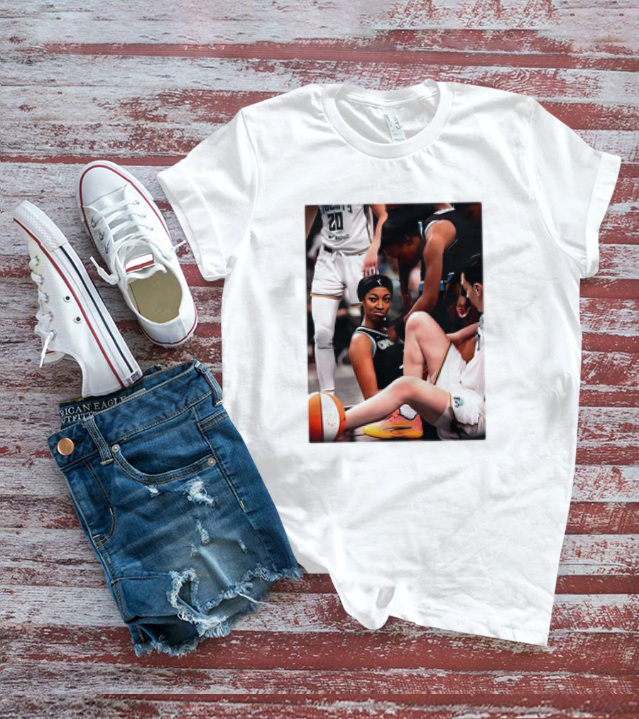 Angel Reese Determined Poised Basketball Court Moment T-Shirt