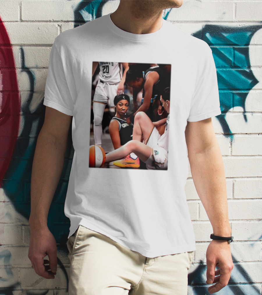 Angel Reese Determined Poised Basketball Court Moment T-Shirt