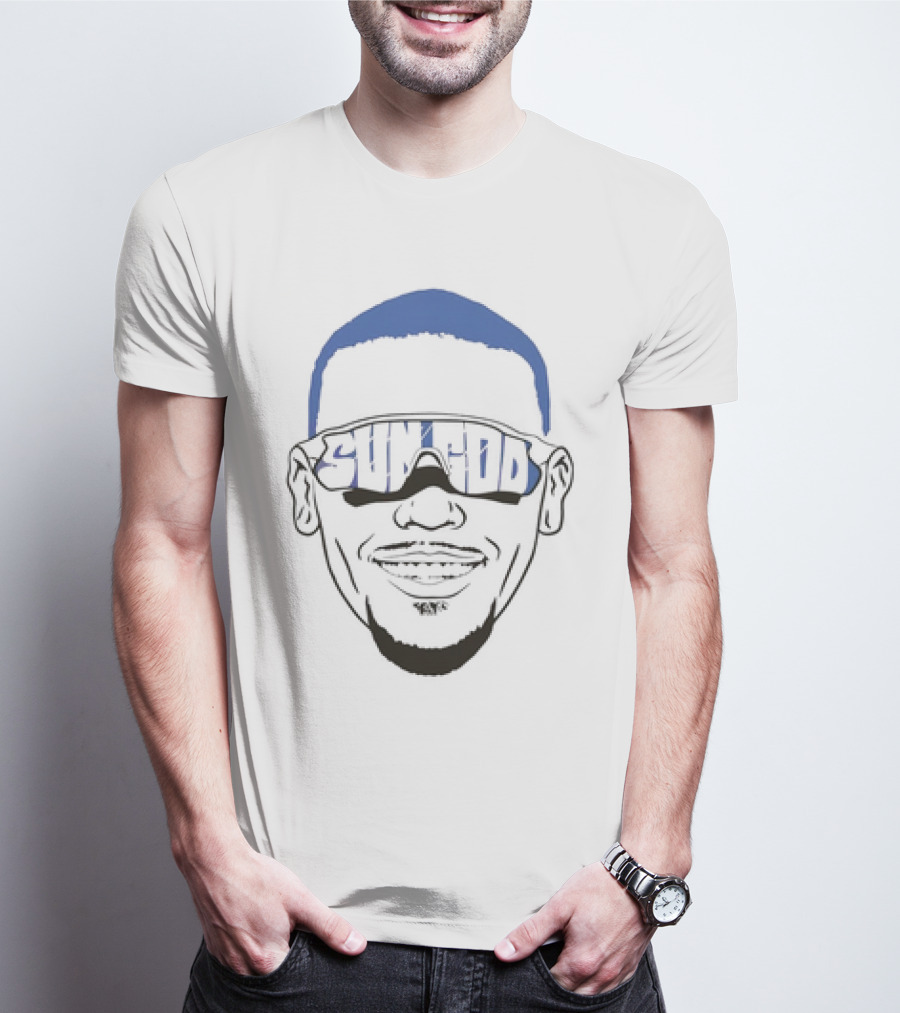 Sun God Amon Ra St Brown Big Face Sunglasses T-Shirt