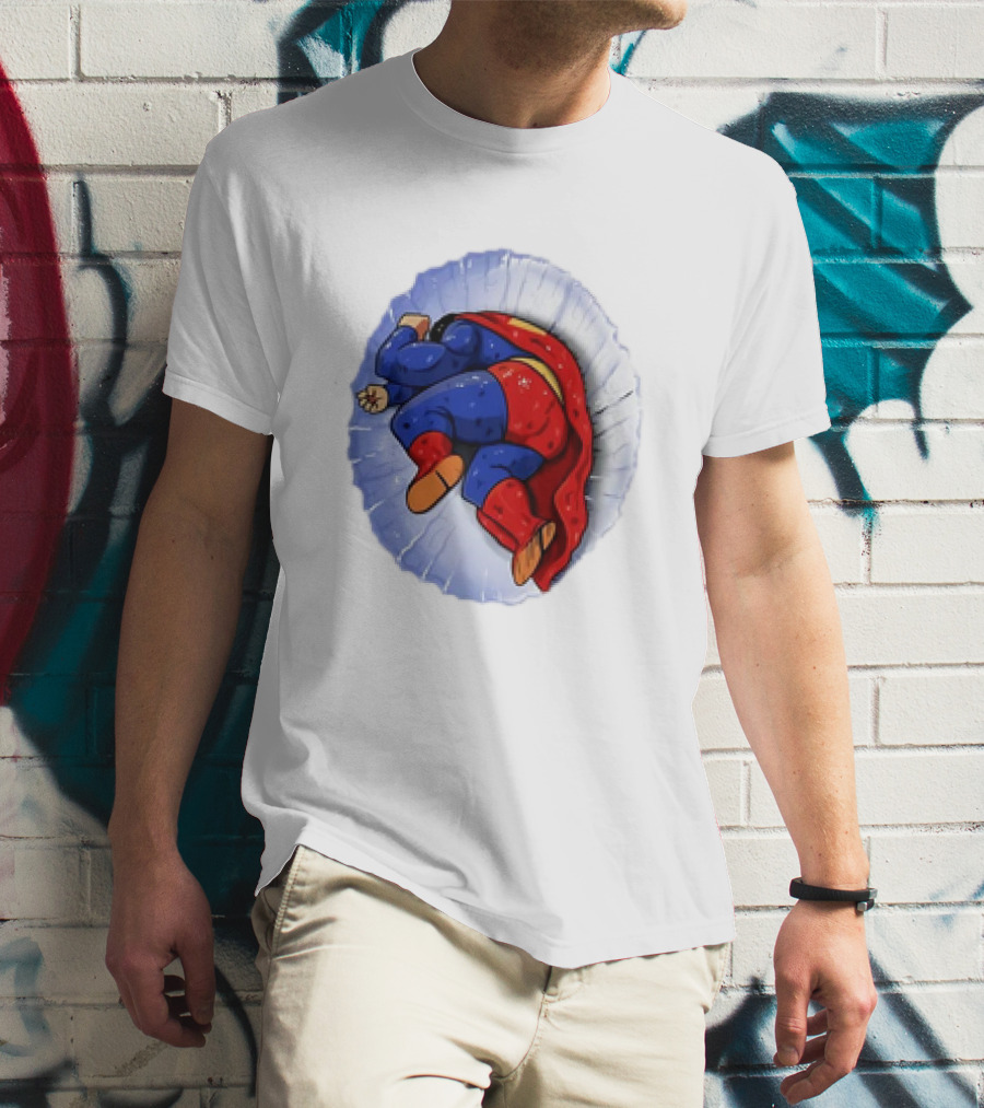 Superman X Yamcha Fallen Hero Parody Crossover T-Shirt