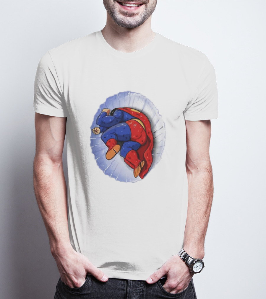 Superman X Yamcha Fallen Hero Parody Crossover T-Shirt