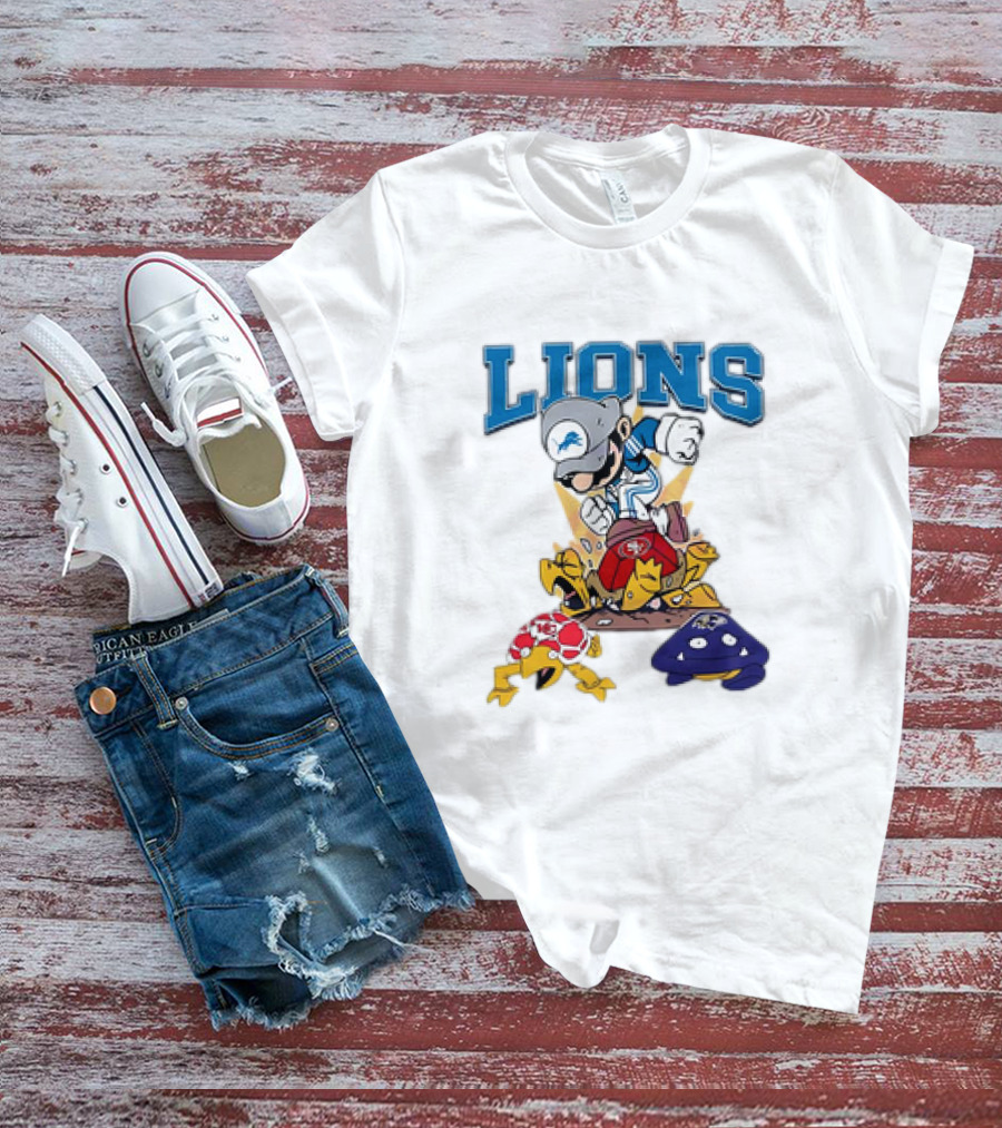 Lions Mario Stomps 49ers Chiefs Ravens T-Shirt