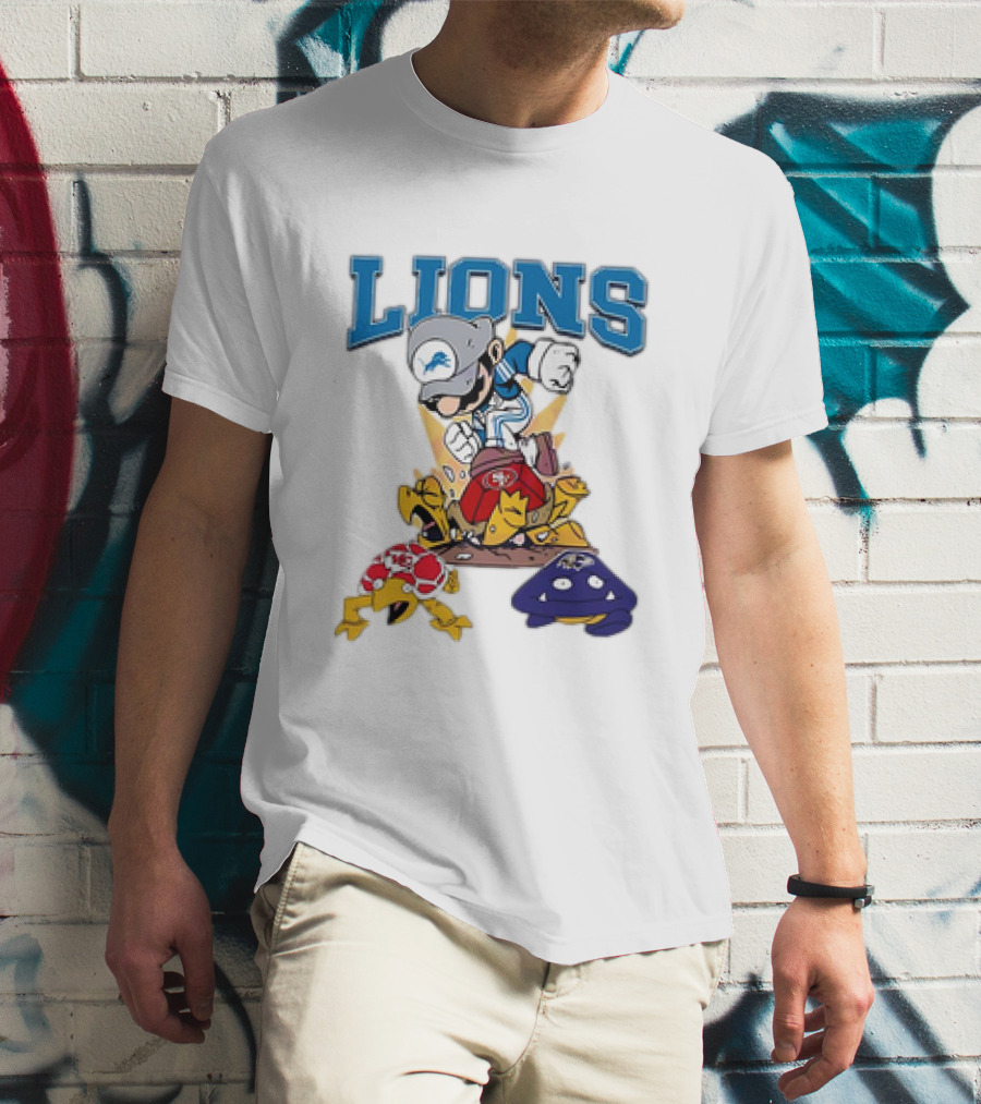 Lions Mario Stomps 49ers Chiefs Ravens T-Shirt