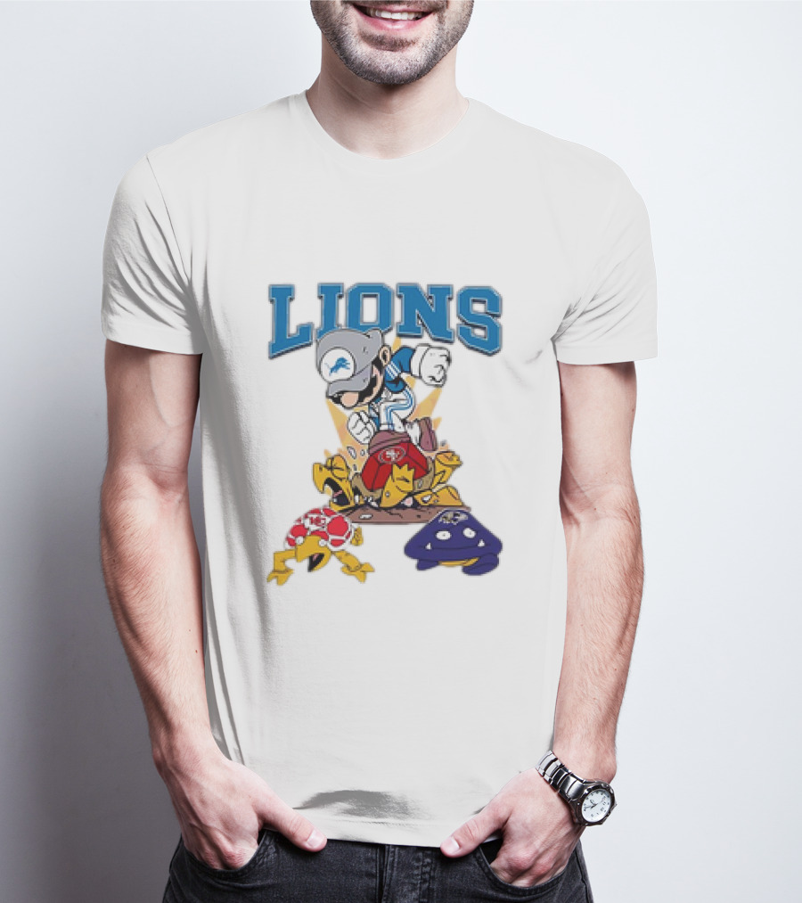 Lions Mario Stomps 49ers Chiefs Ravens T-Shirt