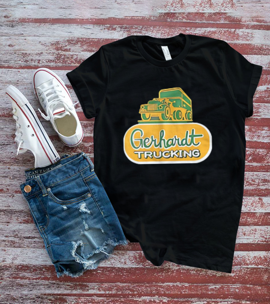 Gerhardt Trucking Vintage Green And Yellow Truck T-Shirt