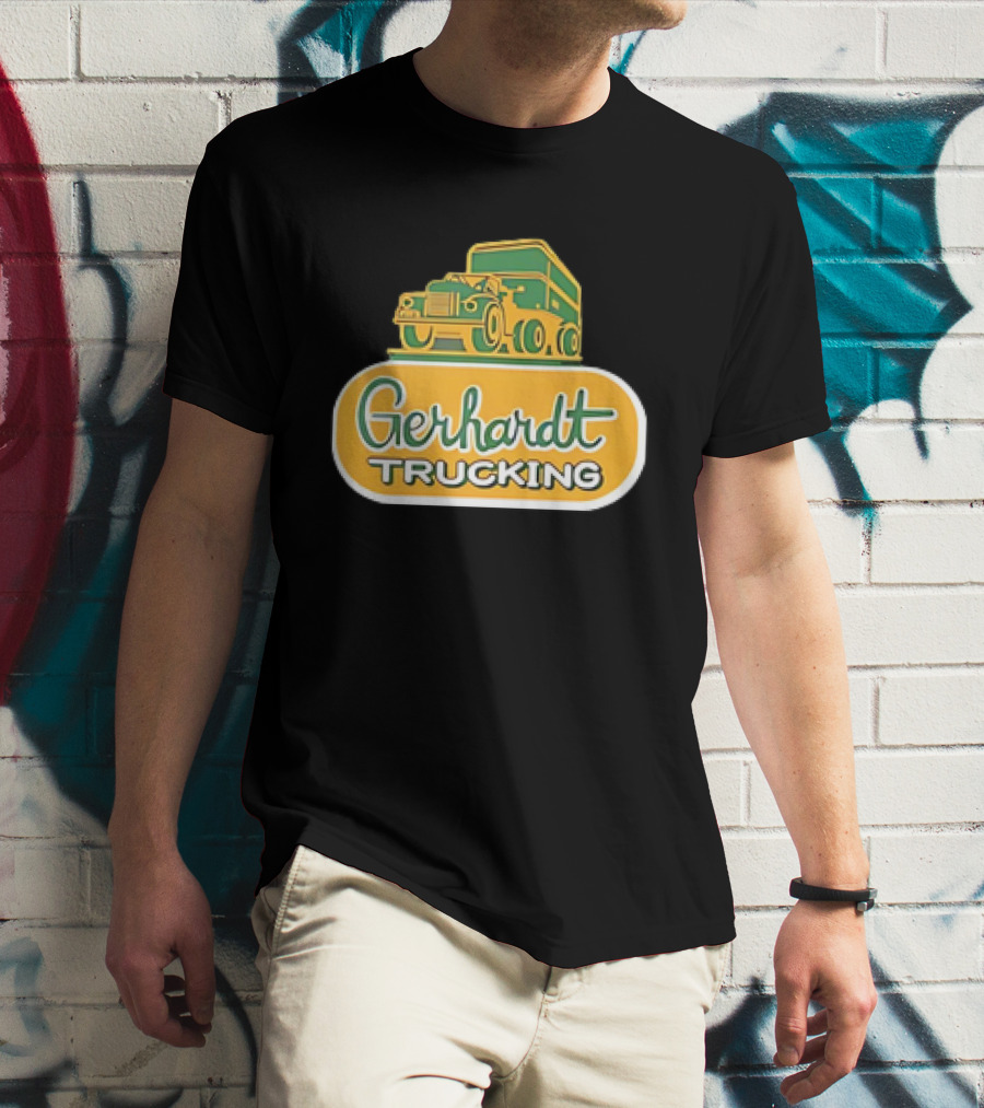 Gerhardt Trucking Vintage Green And Yellow Truck T-Shirt