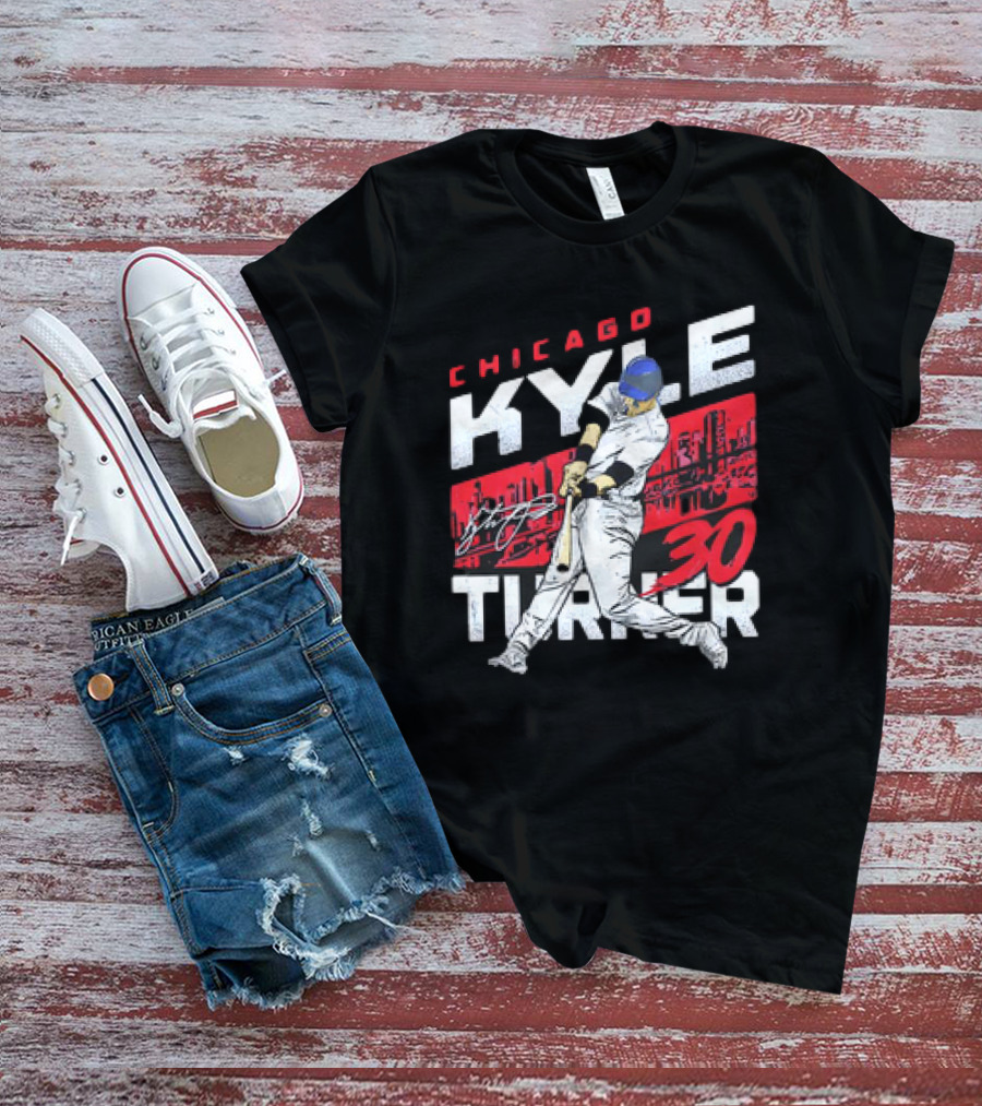 Chicago Kyle Tucker 30 Baseball City Skyline Signature T-Shirt