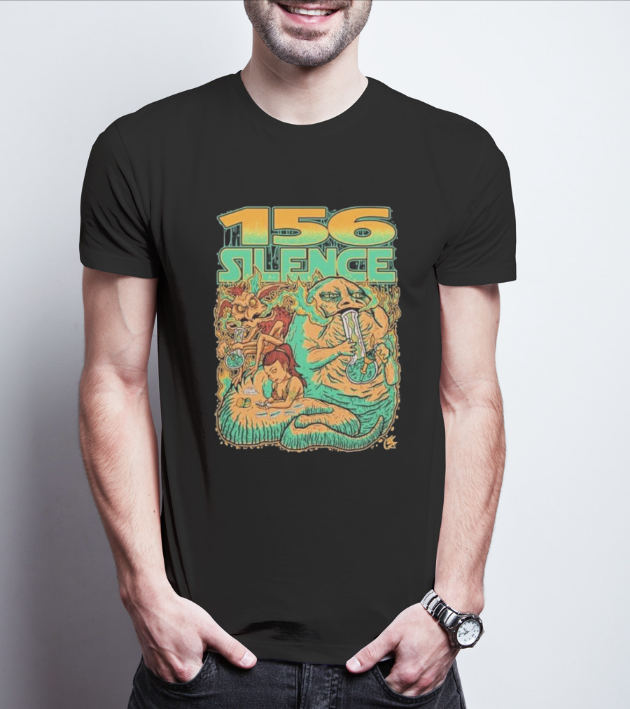 156 Silence Creature Smoking And Relaxing Psychedelic Art T-Shirt