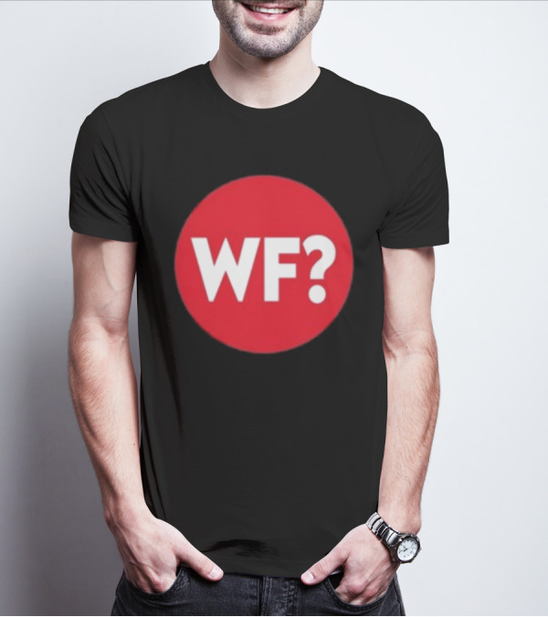 Adrianne Curry Wearing WF Why-Files Red Circle Icon T-Shirt