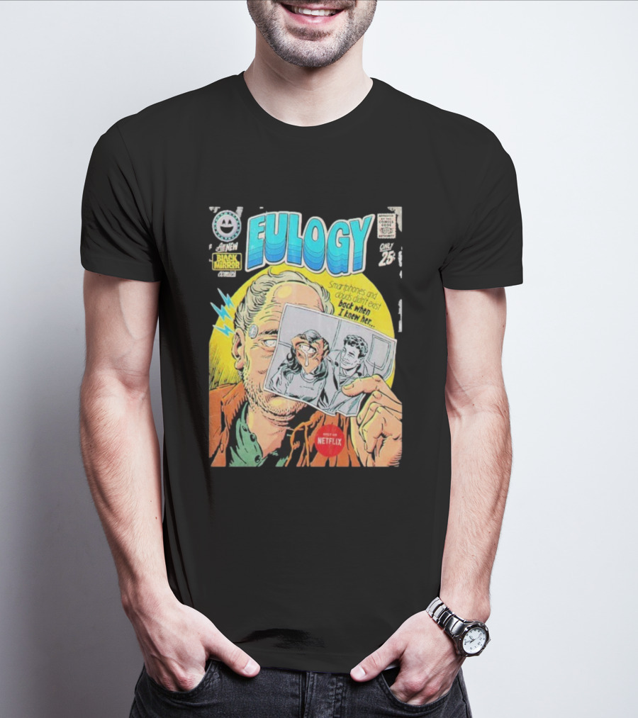 All New Black Mirror Comics Eulogy Smartphones Clouds By Butcher Billy Netflix T-Shirt