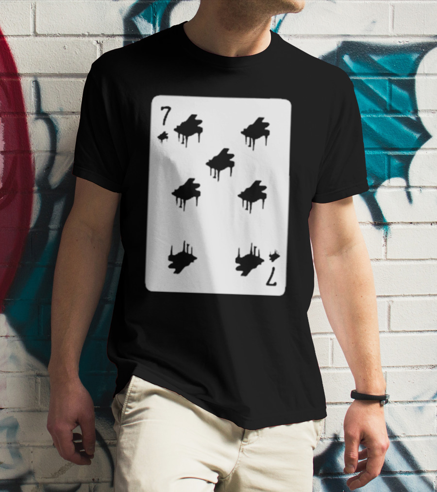 Seven Of Spades Dripping Silhouette Card T-Shirt